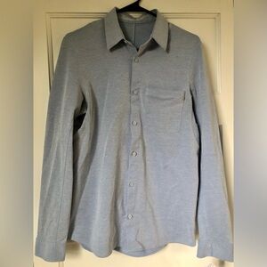 Lululemon Commission Long Sleeve Shirt Harbor Blue White Button Up Men’s Small